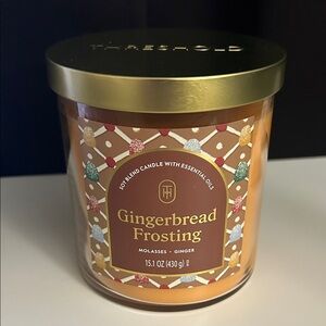 Threshold Gingerbread Frosting Candle with Gold Lid